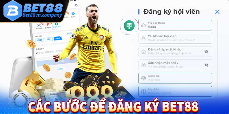 Hướng dẫn các bước để đăng ký bet88 nhận ngay 88k chào đón tân thủ mới