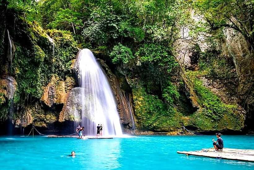 Cebu South Falls: Mantayupan, Kawasan, Inambakan & Aguinid - Inambakan Falls near Ginatilan: multi-tier drops in the jungle